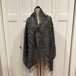 Christopher & Banks Black and White Patterned Scarf/Wrap